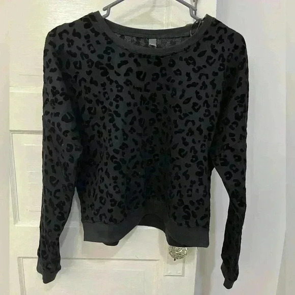 ALYA black cheetah print pull over sweater women's size extra small - Picture 1 of 5